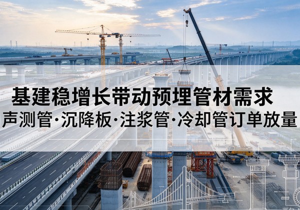 循化基建稳增长带动预埋监测管材需求，声测管、沉降板、注浆管订单持续放量